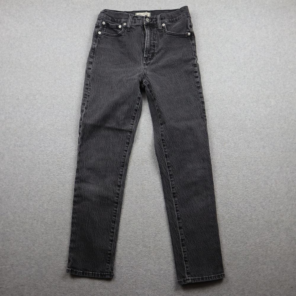 Madewell Jeans Women 26 The Perfect Vintage Jean Black MD711 High Rise Straight